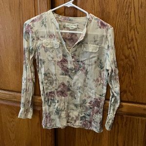 Anthropologie split neck top